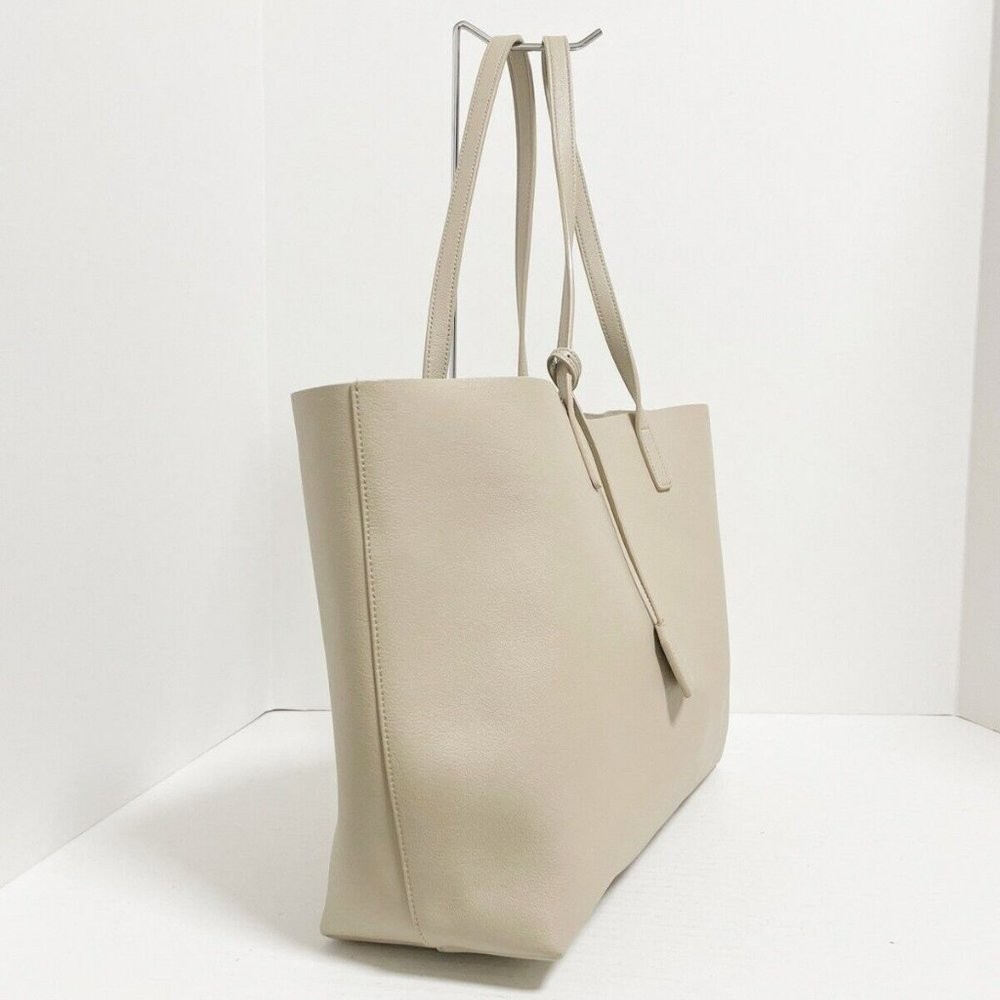 Auth Saint Laurent Paris Shopping Tote Beige Leather - Bag #60876S49 - Picture 2 of 9